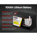 Giantz 100AH 12.8V LiFePO4 Lithium Iron Battery Rechargeable 4WD Solar Camping