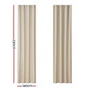 Artiss 2X Blockout Curtains Blackout Window Curtain Eyelet 140x230cm Beige