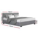 Artiss Nino Bed Frame Fabric - Grey Queen