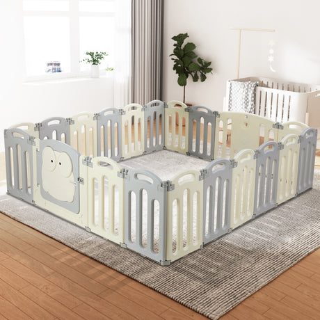 Keezi Baby Playpen 20 Panels Foldable Toddler Fence Safety Play Activity Centre