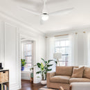 Devanti Ceiling Fan DC Motor LED Light Remote Control Ceiling Fans 52'' White