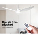 64 DC Motor Ceiling Fan with LED Light with Remote 8H Timer Reverse Mode 5 Speeds White"