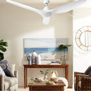 64 DC Motor Ceiling Fan with LED Light with Remote 8H Timer Reverse Mode 5 Speeds White"