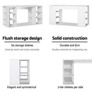 Artiss 3 Level Desk with Storage & Bookshelf - White