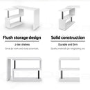 Artiss Rotary Corner Desk with Bookshelf -white