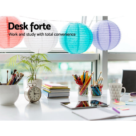 Artiss Rotary Corner Desk with Bookshelf -white