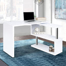 Artiss Rotary Corner Desk with Bookshelf -white