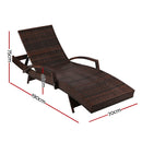 Gardeon Outdoor Sun Lounge Chair with Cushion - Brown
