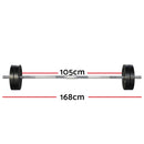 48KG Barbell Weight Set Plates Bar Bench Press Fitness Exercise Home Gym 168cm