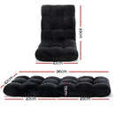 Artiss Lounge Sofa Floor Recliner Futon Chaise Folding Couch Black