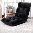 Artiss Lounge Sofa Floor Recliner Futon Chaise Folding Couch Black
