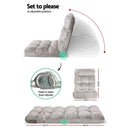 Artiss Lounge Sofa Floor Recliner Futon Chaise Folding Couch Grey