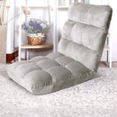 Artiss Lounge Sofa Floor Recliner Futon Chaise Folding Couch Grey