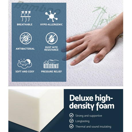 Giselle Bedding Portable Mattress Folding Foldable Foam Floor Bed Tri Fold 180cm