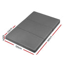 Giselle Bedding Double Size Folding Foam Mattress Portable Bed Mat Dark Grey