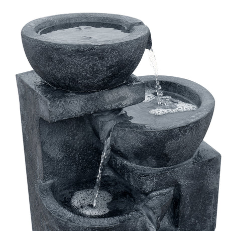 Gardeon 4 Tier Solar Powered Water Fountain with Light - Blue