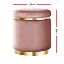 Artiss Round Velvet Foot Stool Ottoman Foot Rest Pouffe Padded Seat Pouf Pink