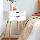 Artiss Bedside Tables Drawers Side Table Nightstand Wood Storage Cabinet White