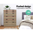 Artiss 6 Chest of Drawers Tallboy Dresser Table Storage Cabinet Oak Bedroom