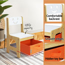 Keezi 3PCS Kids Table and Chairs Set Activity Chalkboard Toys Storage Box Desk