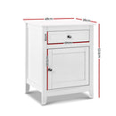 Artiss Bedside Tables Big Storage Drawers Cabinet Nightstand Lamp Chest White