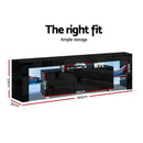 Artiss TV Cabinet Entertainment Unit Stand RGB LED Gloss Furniture 160cm Black