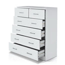 Artiss Tallboy Dresser Table 6 Chest of Drawers Cabinet Bedroom Storage White