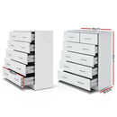 Artiss Tallboy Dresser Table 6 Chest of Drawers Cabinet Bedroom Storage White