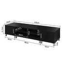 Artiss Entertainment Unit with Cabinets - Black