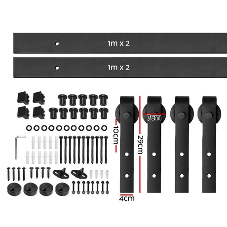 Cefito Sliding Barn Door Hardware Track Set 4m Roller Kit Slide Office Bedroom