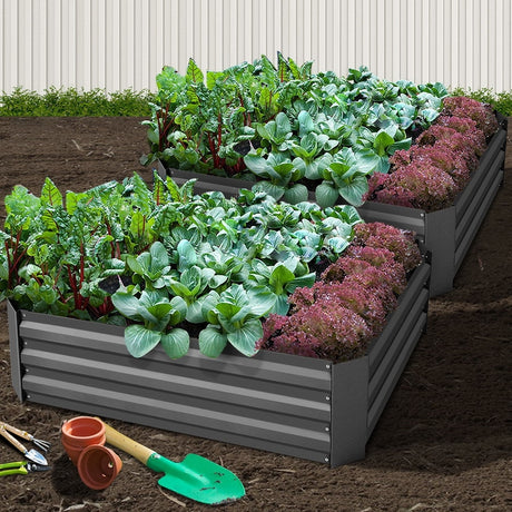 Greenfingers Garden Bed 2PCS 120X90X30CM Galvanised Steel Raised Planter