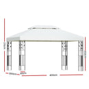 Instahut Gazebo 4x3m Party Marquee Outdoor Wedding Event Tent Iron Art White