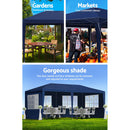 Instahut Gazebo 3x6 Outdoor Marquee Gazebos Wedding Party Camping Tent 6 Wall Panels
