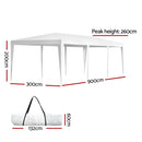 Instahut Gazebo 3x9 Wedding Party Marquee Tent Outdoor Event Camping Shade White