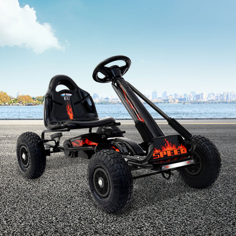 RIGO Kids Pedal Go Kart Car Ride On Toys Racing Bike Black