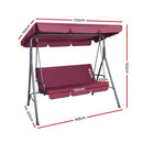 Outdoor Swing Chair Hammock 3 Seater Garden Canopy Bench Seat Backyard
