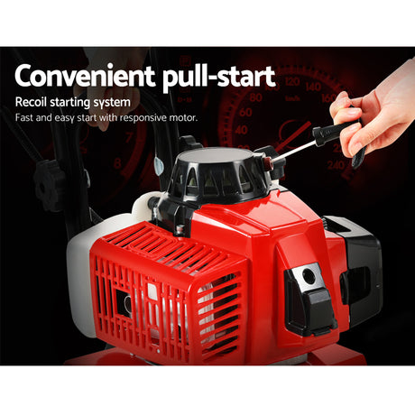 Giantz 88CC Tiller Rototiller Cultivator 4 Blades Garden Soil Power Rotary Hoe