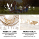 Gardeon Outdoor Hammock Chair with Steel Stand Tassel Hanging Rope Hammock Cream