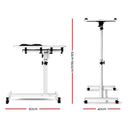 Artiss Laptop Table Desk Adjustable Stand With Fan - White