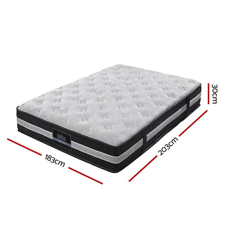 Giselle Bedding Lotus Tight Top Pocket Spring Mattress 30cm Thick – King