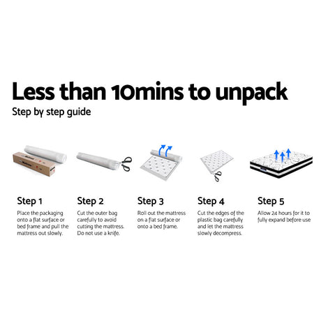 Giselle Bedding Rostock Euro Top Pocket Spring Mattress 27cm Thick – Queen