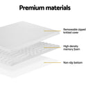 Giselle Bedding Memory Foam Mattress Topper 7-Zone Airflow Pad 8cm Single White