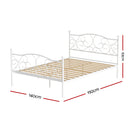 Artiss Bed Frame Metal Bed Base Double Size Platform Foundation White GROA