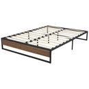 Metal Bed Frame Double Size Mattress Base Platform Foundation Wooden Black OSLO