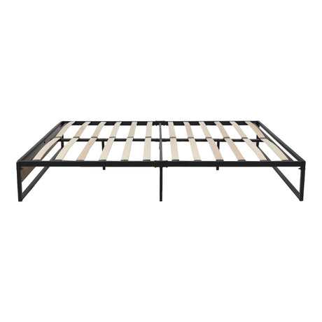 Metal Bed Frame Double Size Mattress Base Platform Foundation Wooden Black OSLO