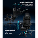 Artiss Gaming Chairs Massage Racing Recliner Leather Office Chair Footrest Black