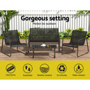 Gardeon Outdoor Lounge Setting Garden Patio Furniture Textilene Sofa Table Chair