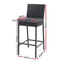 Gardeon Outdoor Bar Stools Dining Chairs Rattan Furniture X2