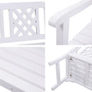 Gardeon Wooden Garden Bench 2 Seat Patio Furniture Timber Outdoor Lounge Chair White
