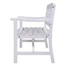 Gardeon Wooden Garden Bench 3 Seat Patio Furniture Timber Outdoor Lounge Chair White